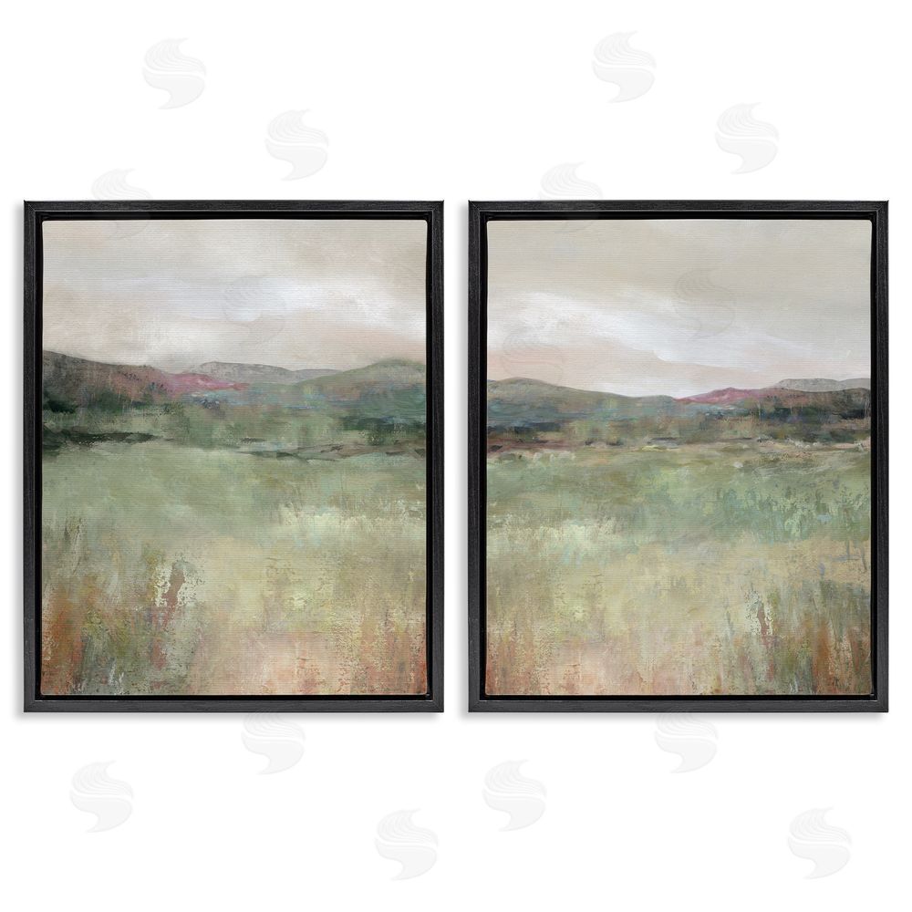 Carol Robinson Muted Glimpse of Spring Black Floating Frame Canvas Wall Art Print