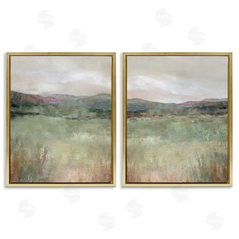 Carol Robinson Muted Glimpse of Spring Gold Floating Frame Canvas Wall Art Print