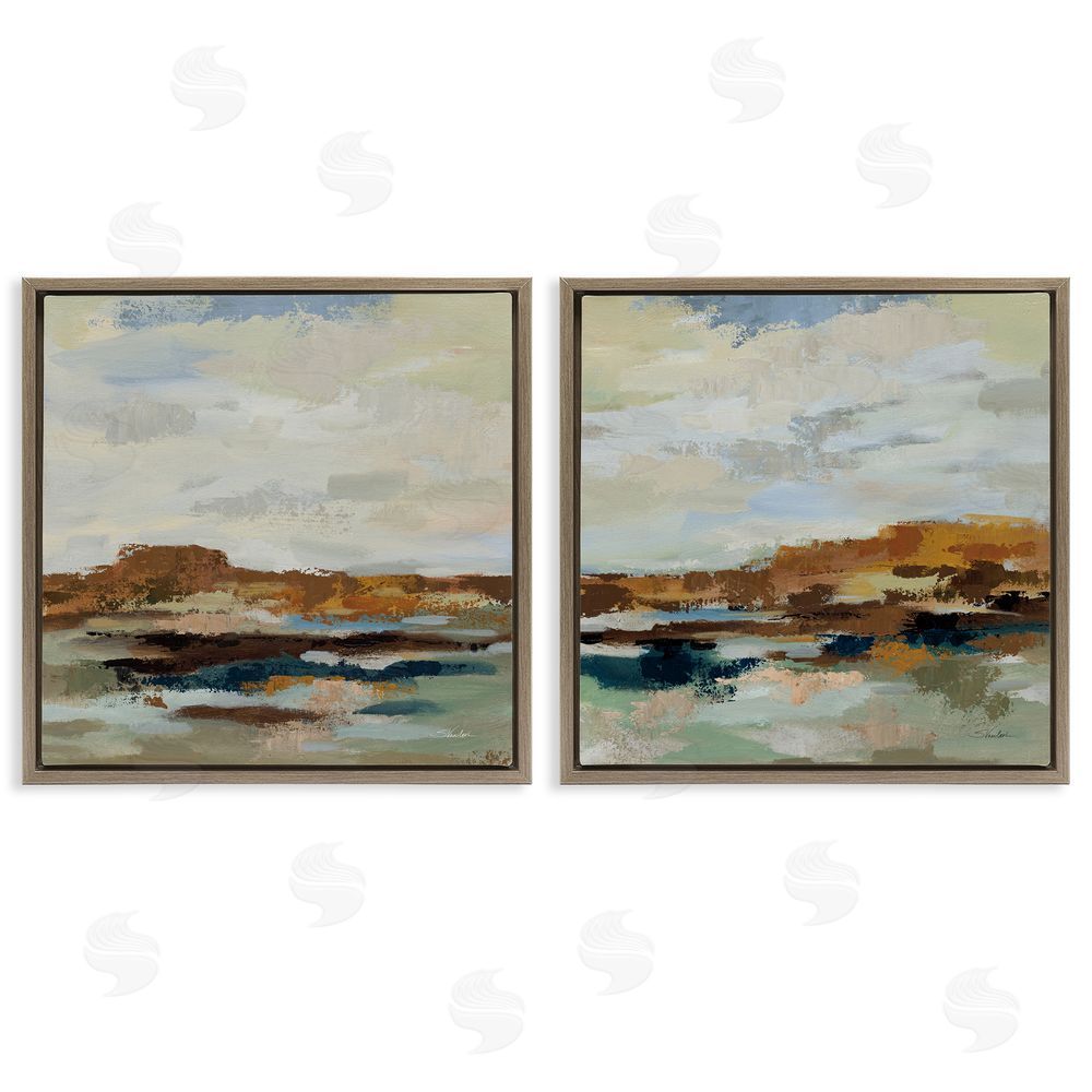 Silvia Vassileva Blended American West Atmosphere Brown Floating Frame Canvas Wall Art Print