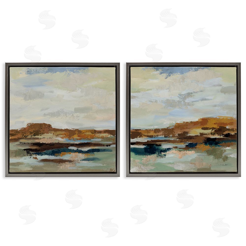 Silvia Vassileva Blended American West Atmosphere Gray Floating Frame Canvas Wall Art Print