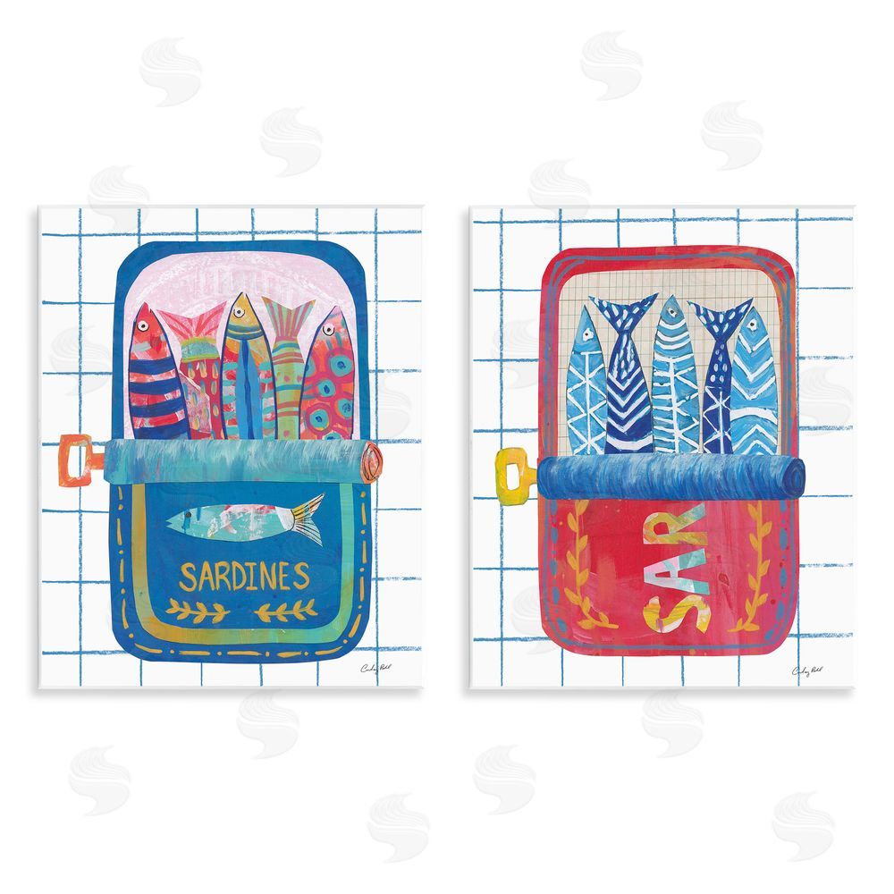 Courtney Prahl Whimsical Silly Sardines Wall Plaque Art Print