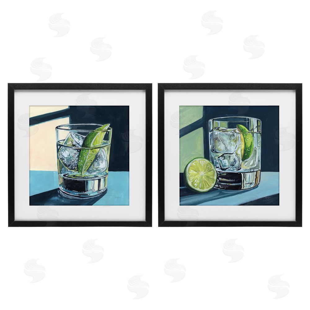 Kate Jarvik Birch Strong Gin Tonic Cocktail Black Framed Print Under Glass Wall Art