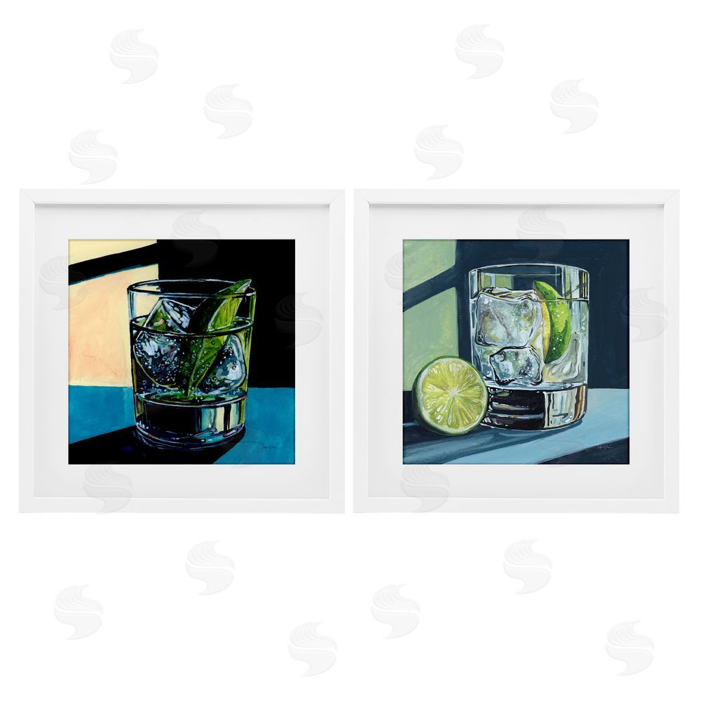 Kate Jarvik Birch Strong Gin Tonic Cocktail White Framed Print Under Glass Wall Art