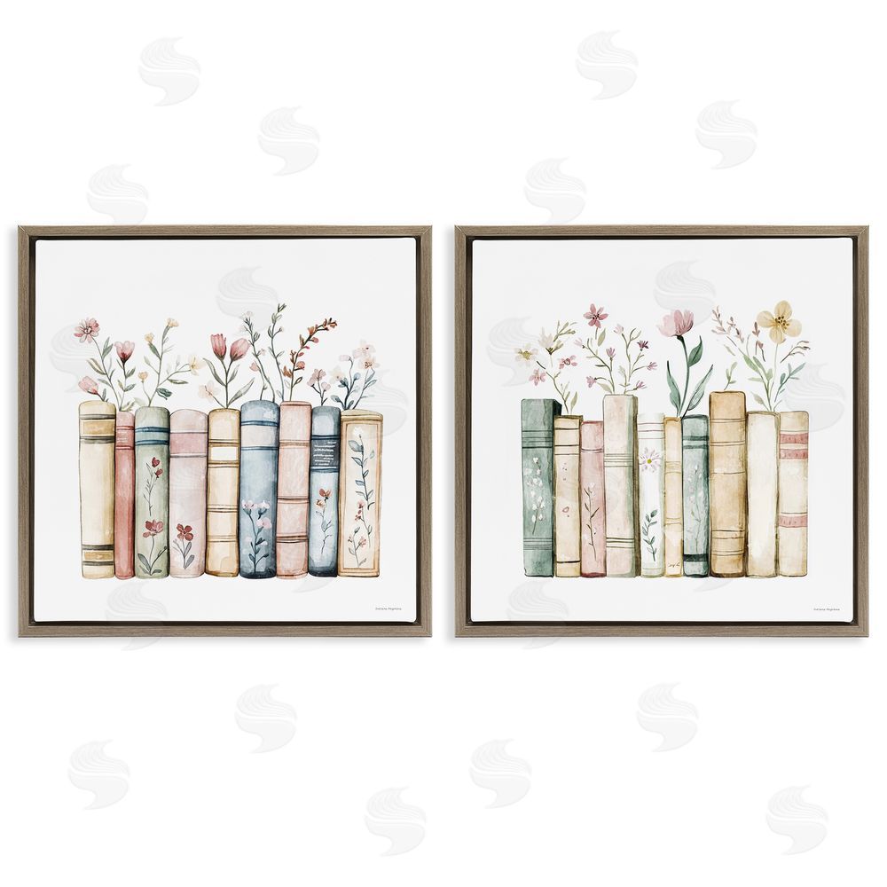 Svetlana Aleynikova Floral Stories & Blossoms Brown Floating Frame Canvas Wall Art Print