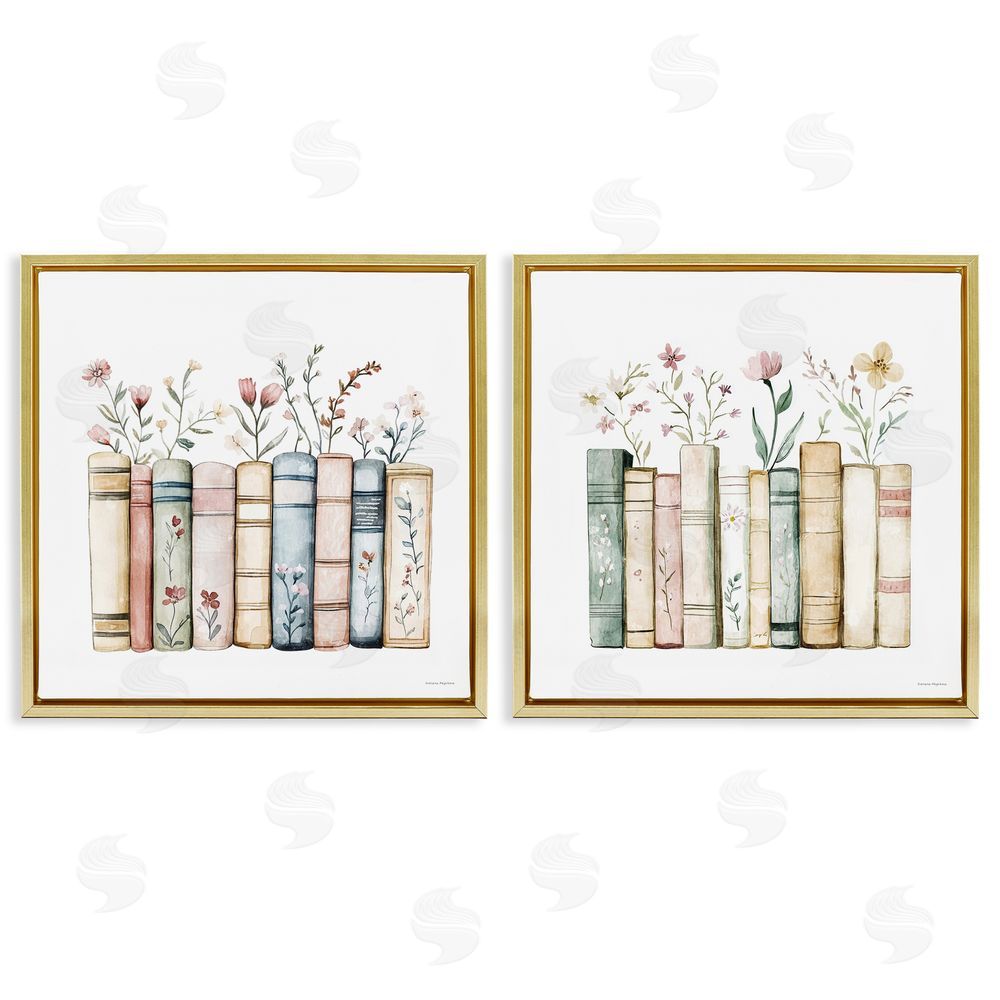 Svetlana Aleynikova Floral Stories & Blossoms Gold Floating Frame Canvas Wall Art Print