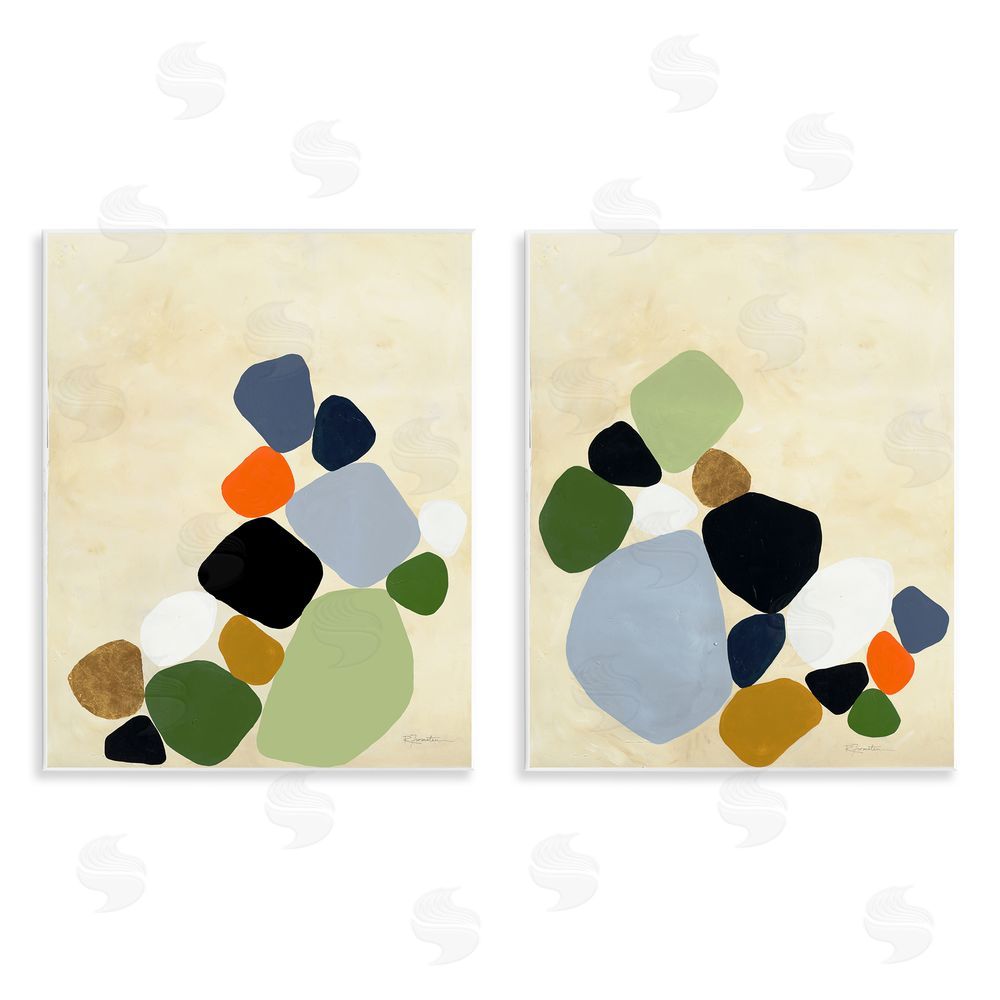 Ruth Fromstein Curved Clusters of Pebbles Wall Plaque Art Print