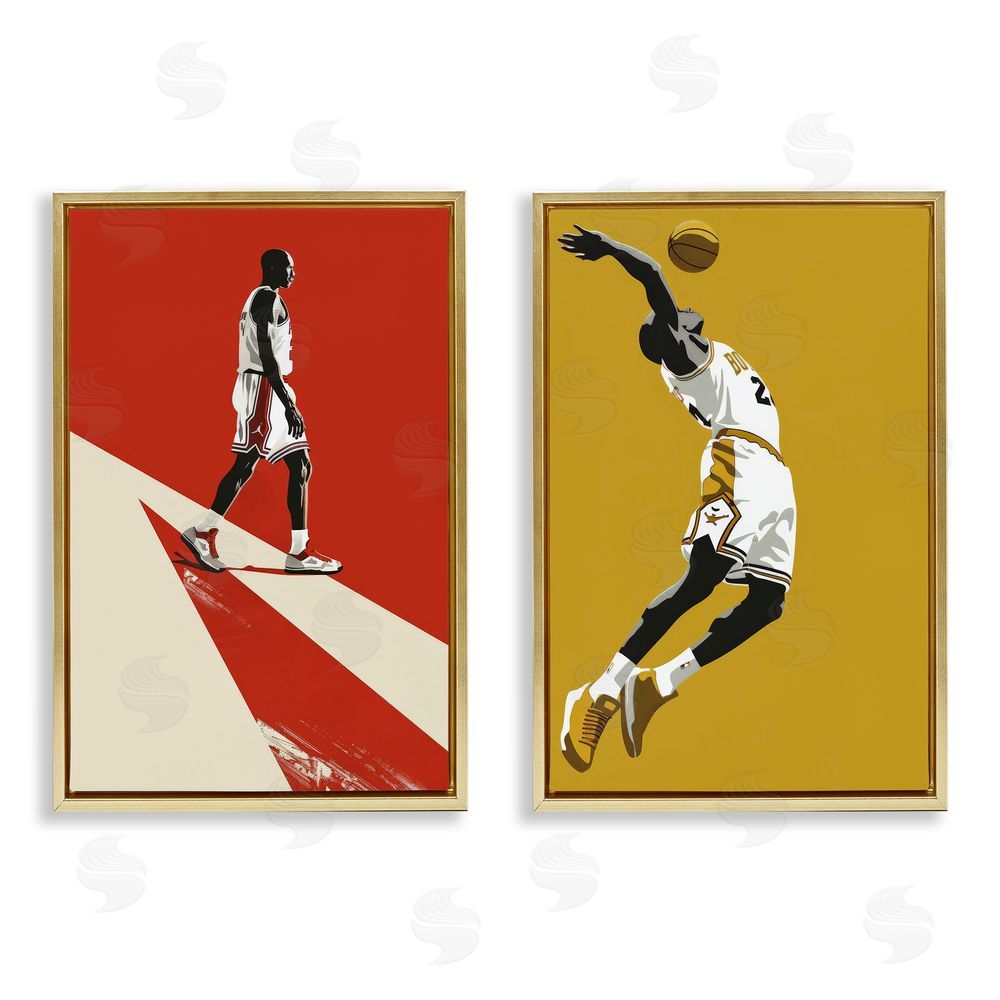 Ray Powers Iconic NBA Champions Gold Floating Frame Canvas Wall Art