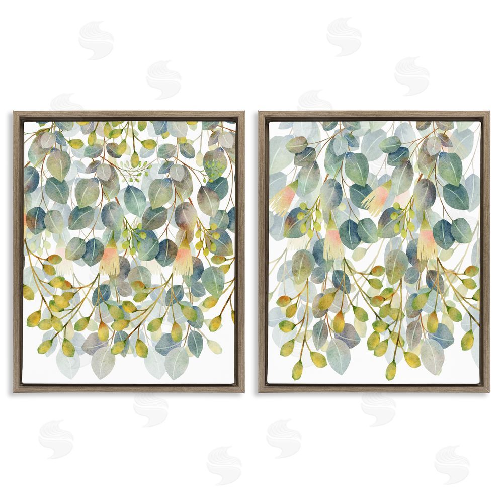 Marcus Prime Layered Ivy Hanging Botanicals Brown Floating Frame Canvas Wall Art
