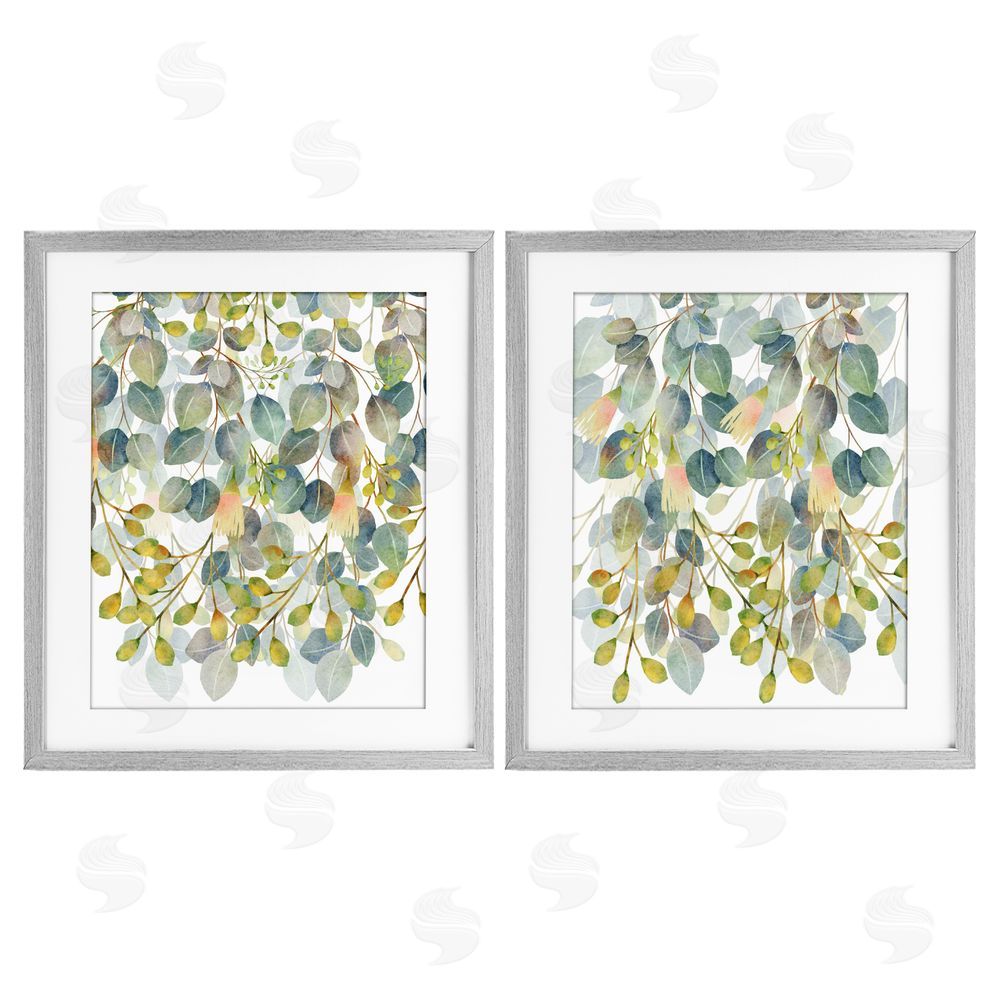 Marcus Prime Layered Ivy Hanging Botanicals Gray Framed Print Under Glass with Mat Wall Art