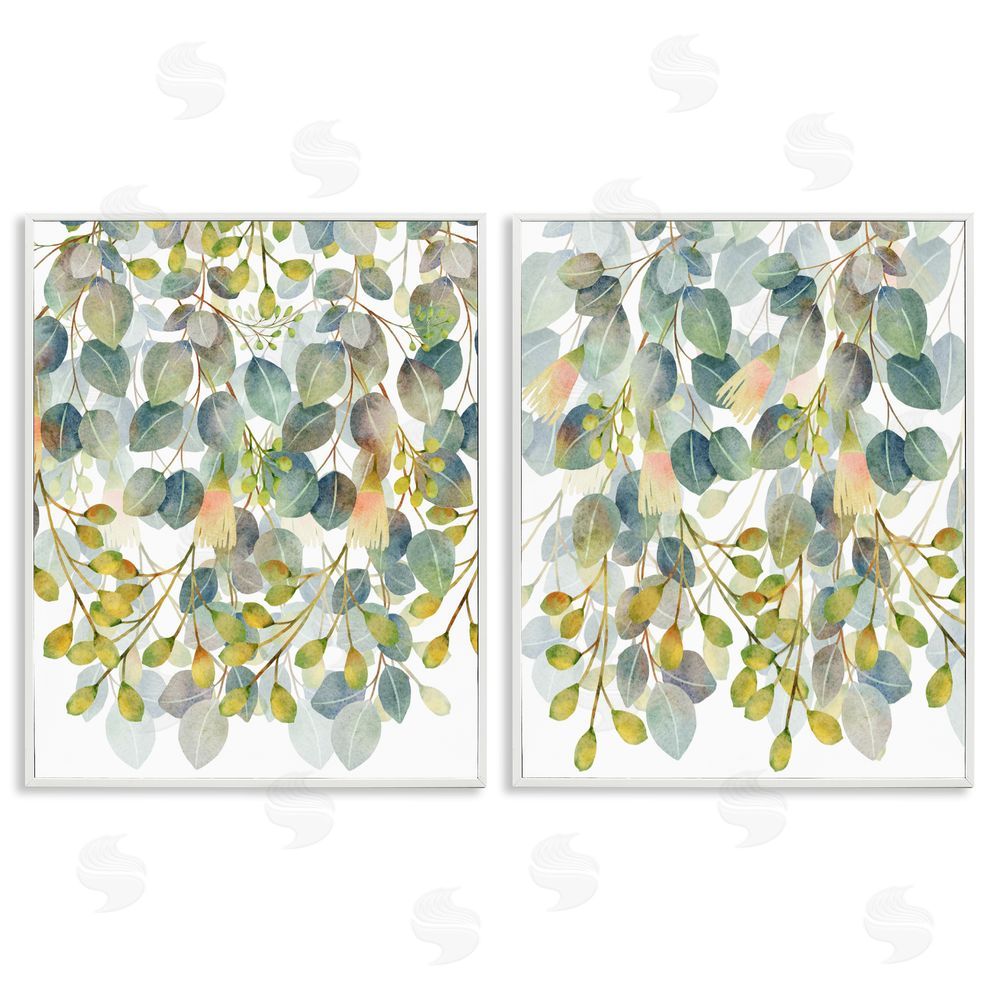 Marcus Prime Layered Ivy Hanging Botanicals White Framed Giclee Wall Art Print