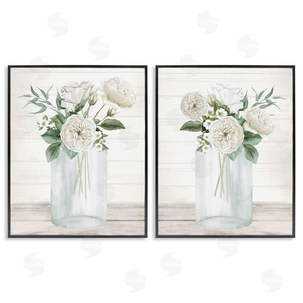 Kim Allen Soft Patience Flowers Black Framed Giclee Wall Art Print