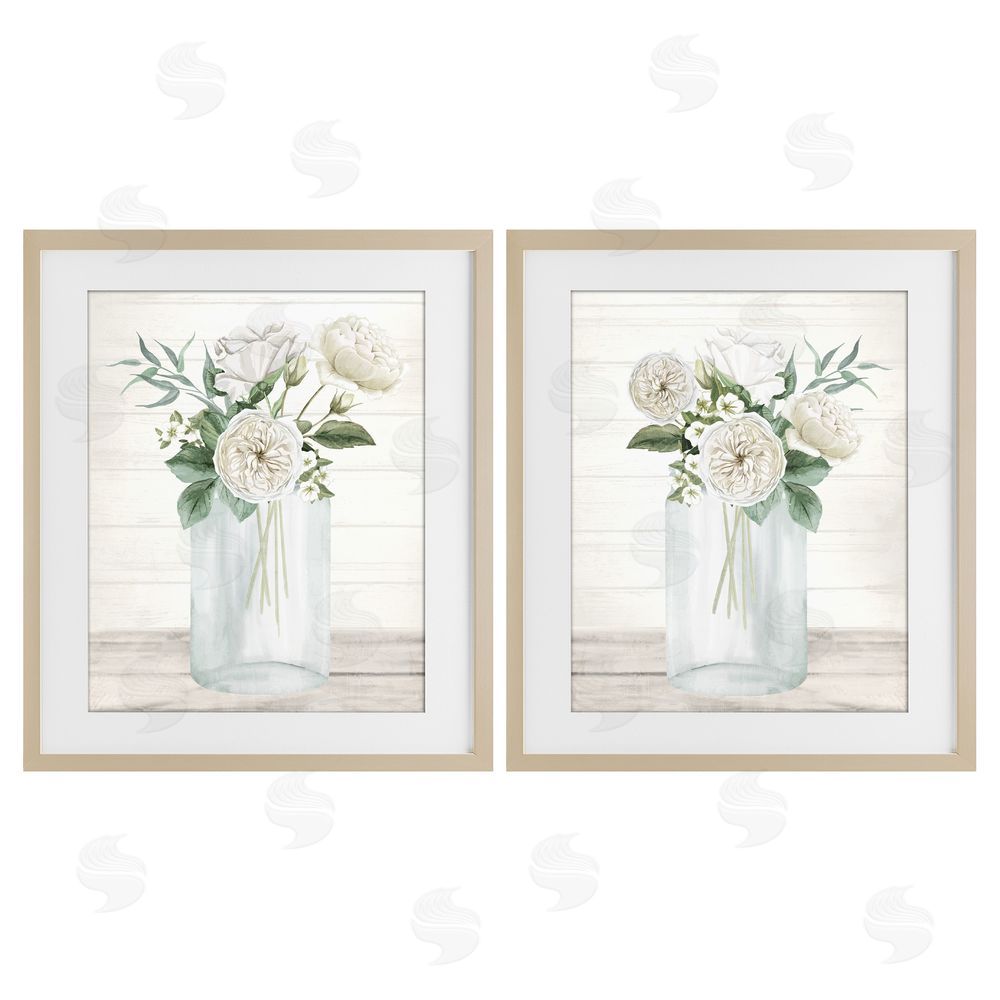 Kim Allen Soft Patience Flowers Brown Framed Print Under Glass Wall Art