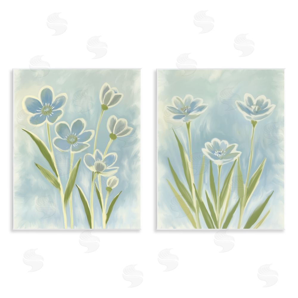 Kim Allen Contoured Blue Petals Wall Plaque Art Print