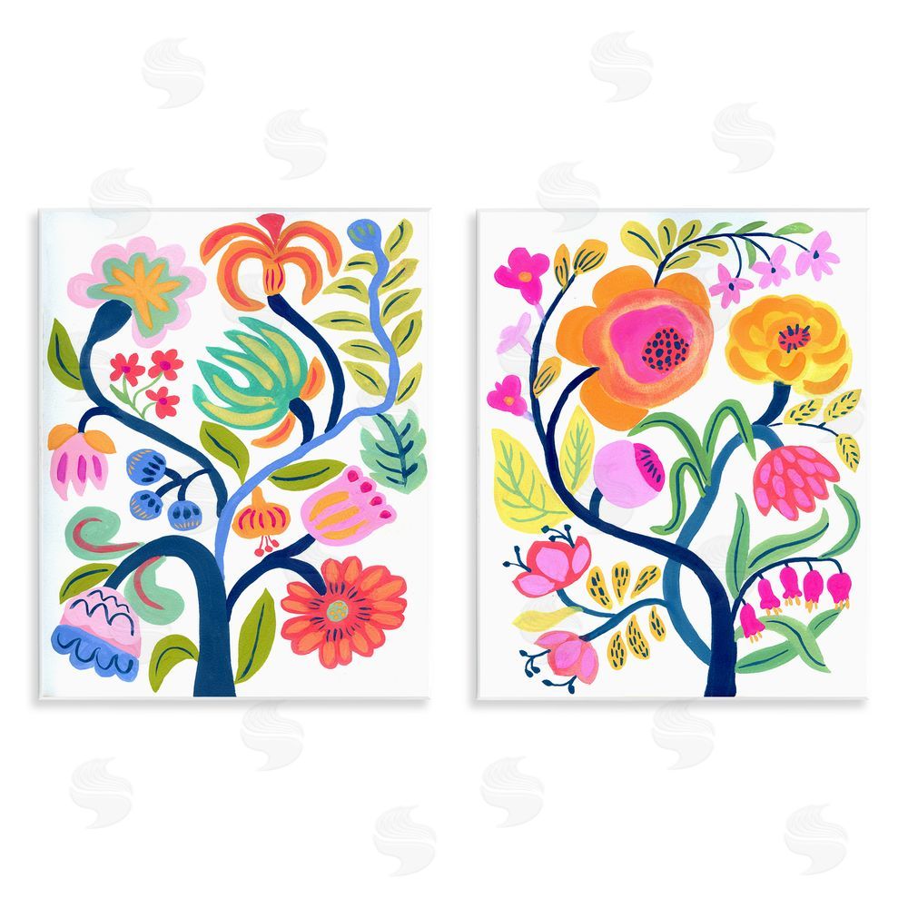 Suzanne Allard Colorful Boho Blue Tree Wall Plaque Art Print