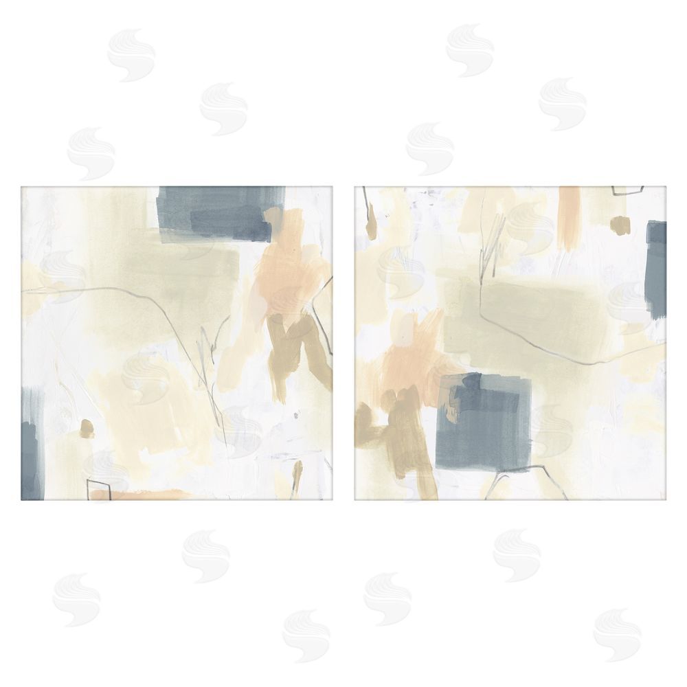 June Erica Vess Muted Plaster Line Stretched Canvas Wall Art Print