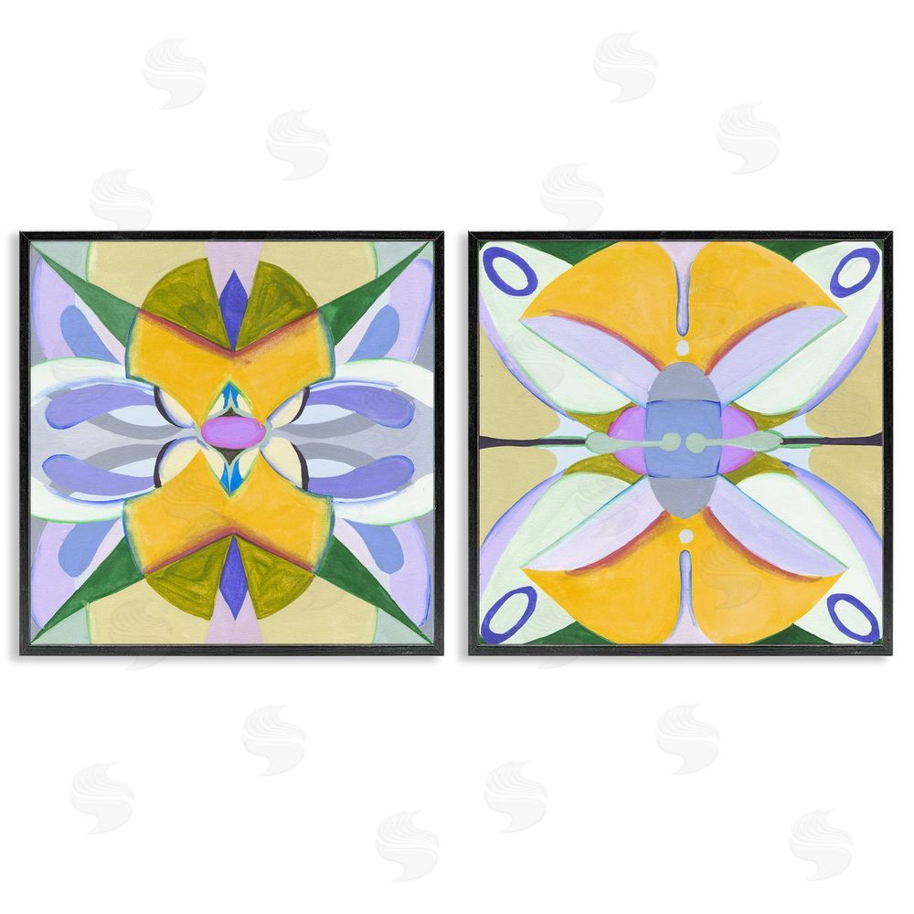Melissa Wang Kaleidoscopic Revival Hues Blacked Framed Giclee Wall Art Print