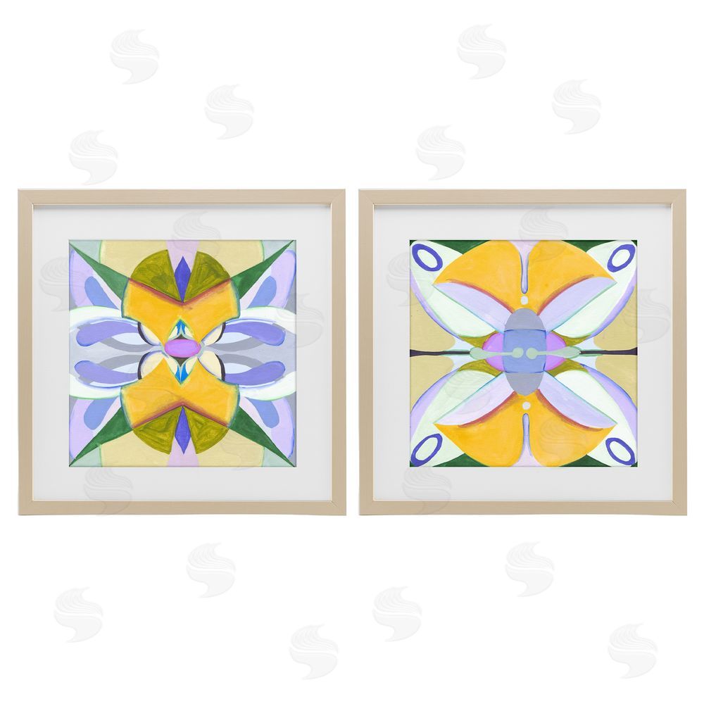 Melissa Wang Kaleidoscopic Revival Hues Brown Framed Print Under Glass with Mat Wall Art