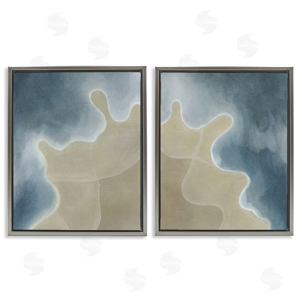 Grace Popp Aerial Turning The Tides Gray Floating Frame Canvas Wall Art Print
