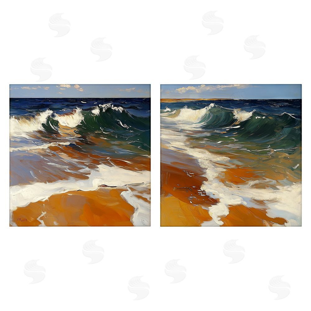 Walker Noble Glassy Coastal Break Stretched Canvas Wall Art