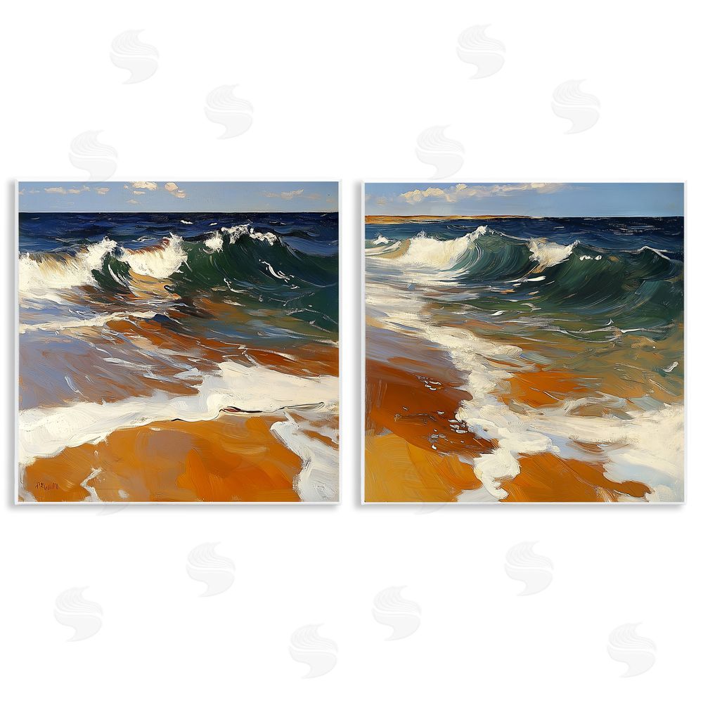 Walker Noble Glassy Coastal Break Wooden Wall Plaque Art Print