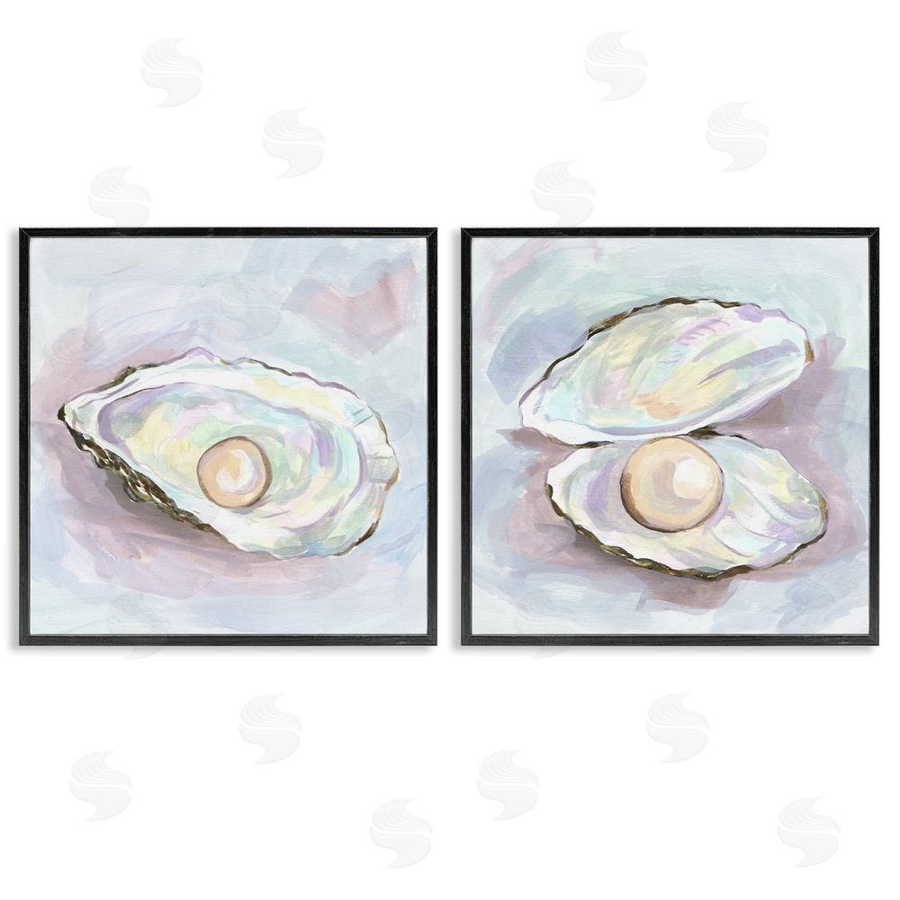Melissa Wang Aquatic Silent Opals Black Framed Giclee Wall Art Print