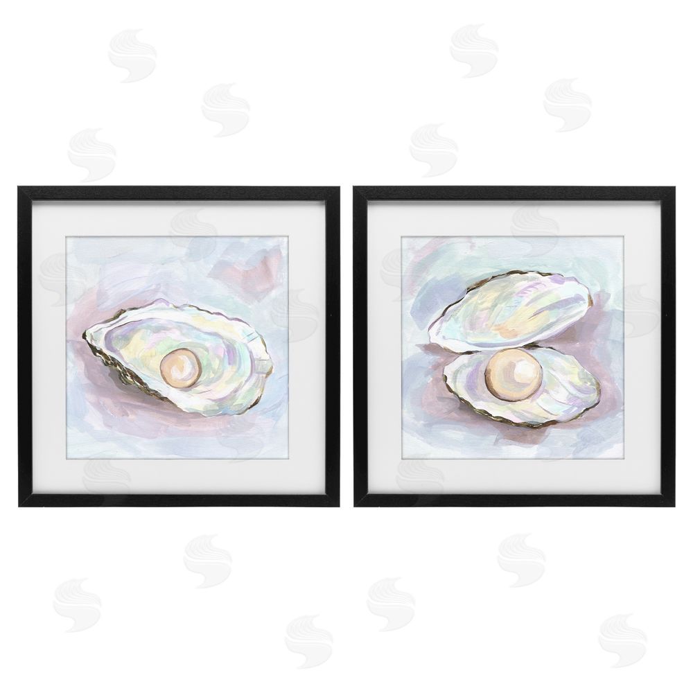 Melissa Wang Aquatic Silent Opals Black Framed Print Under Glass Wall Art