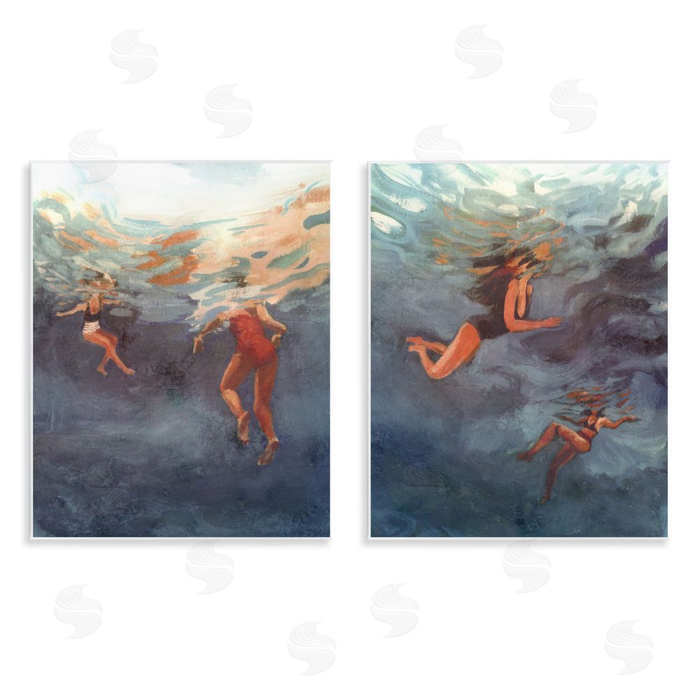 Victoria Barnes Swimming Summer's Dance Wall Plaque Art Print