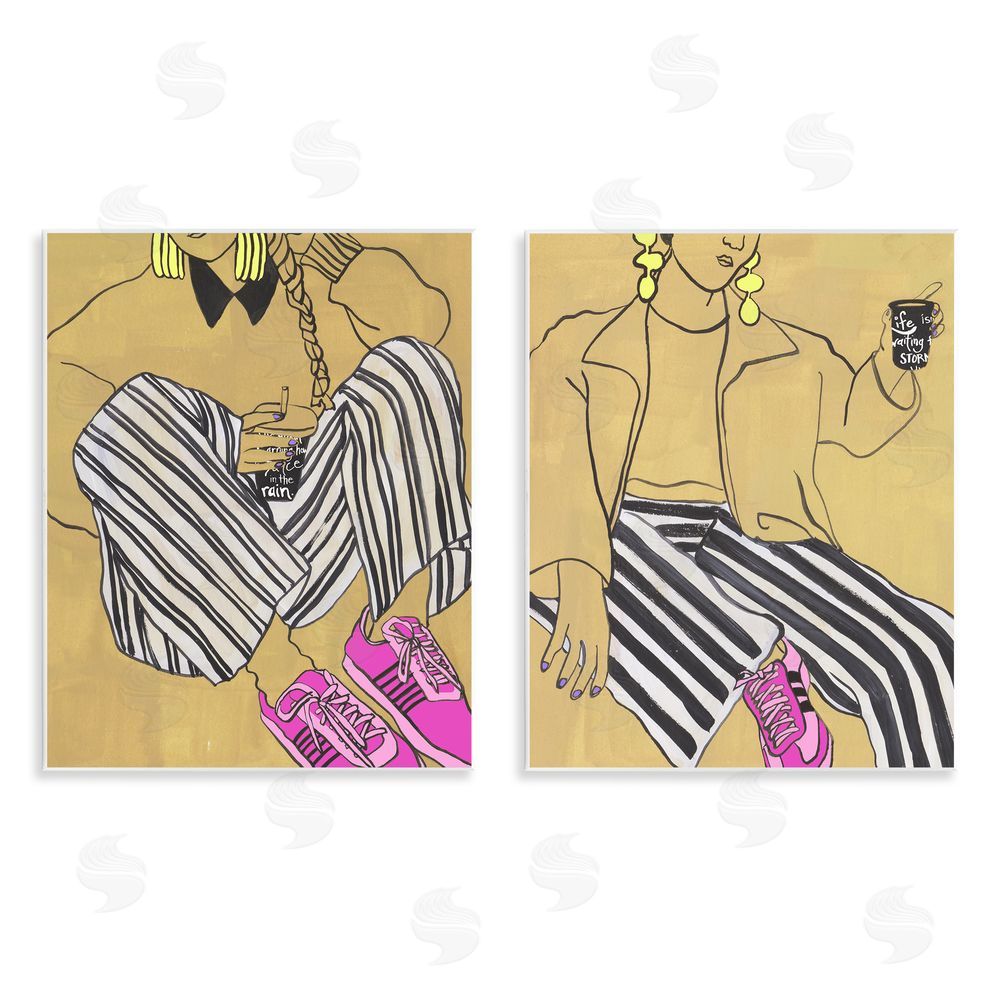 Melissa Wang Crimson Thread Fashion Poses Wall Plaque Art Print