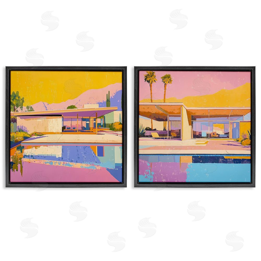 Walker Noble Case Study Villa Black Floating Frame Canvas Wall Art Print