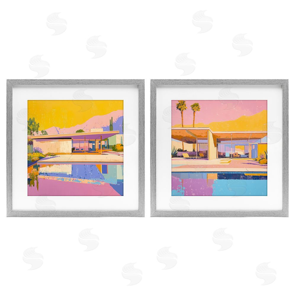 Walker Noble Case Study Villa Gray Framed Print Under Glass Wall Art