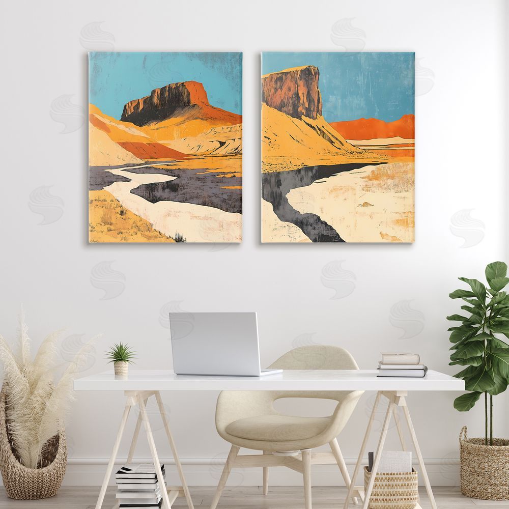 Walker Noble Desert Canyon Pass Stretched Canvas Wall Art in Room
