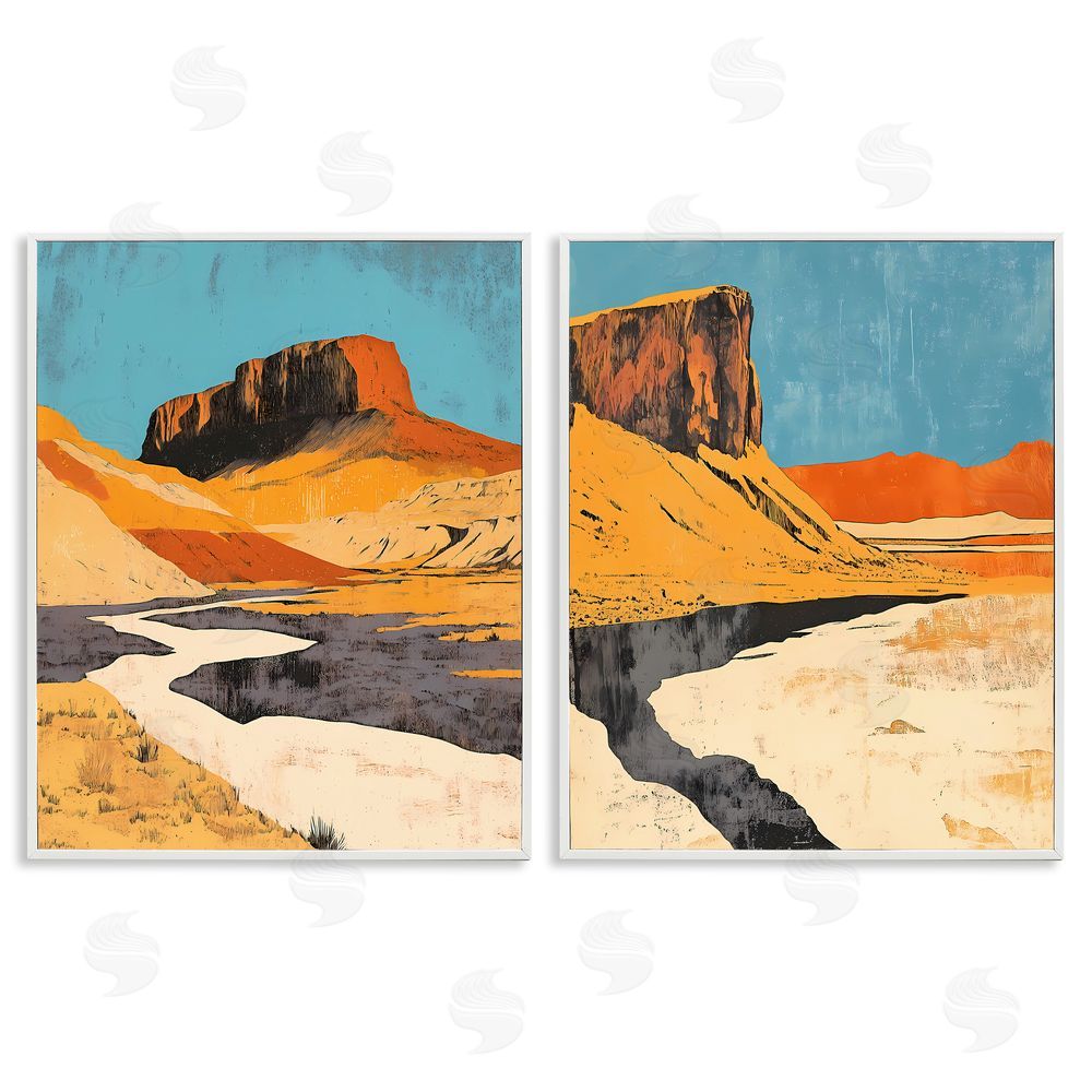 Walker Noble Desert Canyon Pass White Framed Giclee Wall Art Print