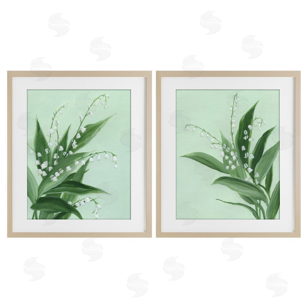 Grace Popp Blooming Lily of Valley Birch Framed Print Under Glass Wall Art