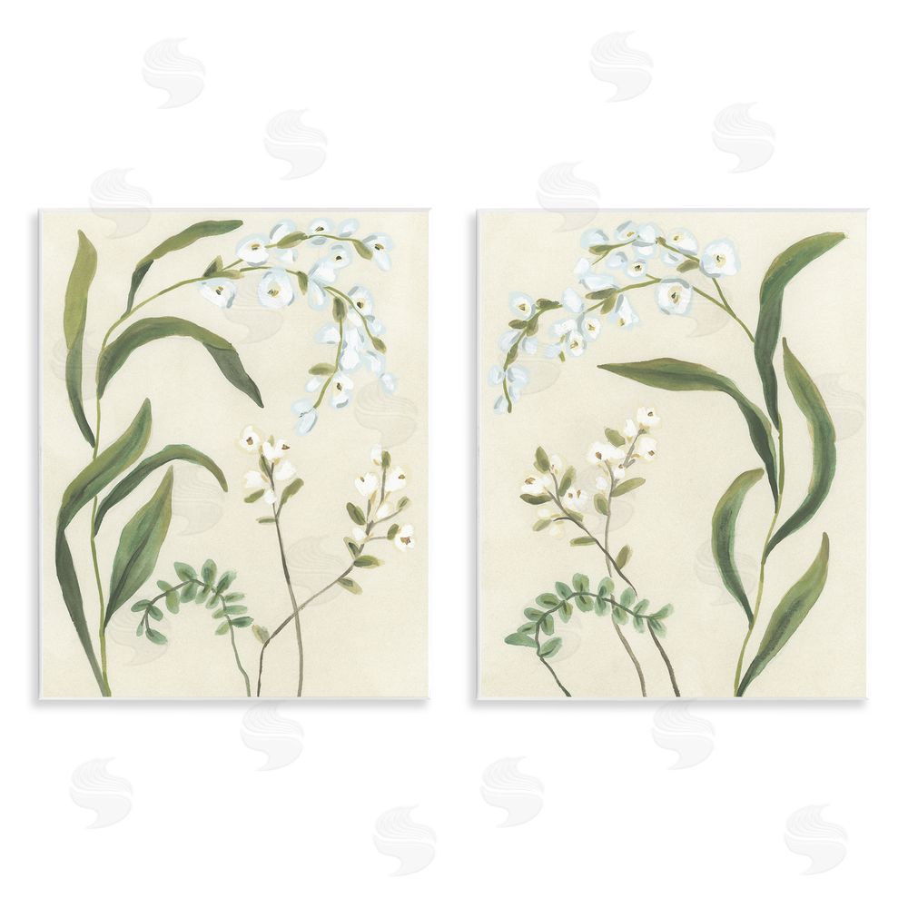June Erica Vess Vintage Snowdrop Stems Wall Plaque Art Print