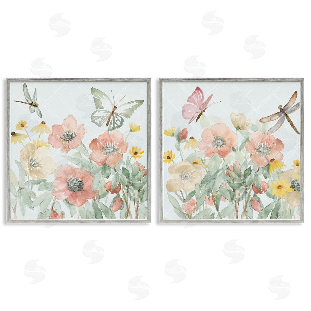 Sundance Graphics Delicate Garden Joy Gray Framed Giclee Wall Art Print