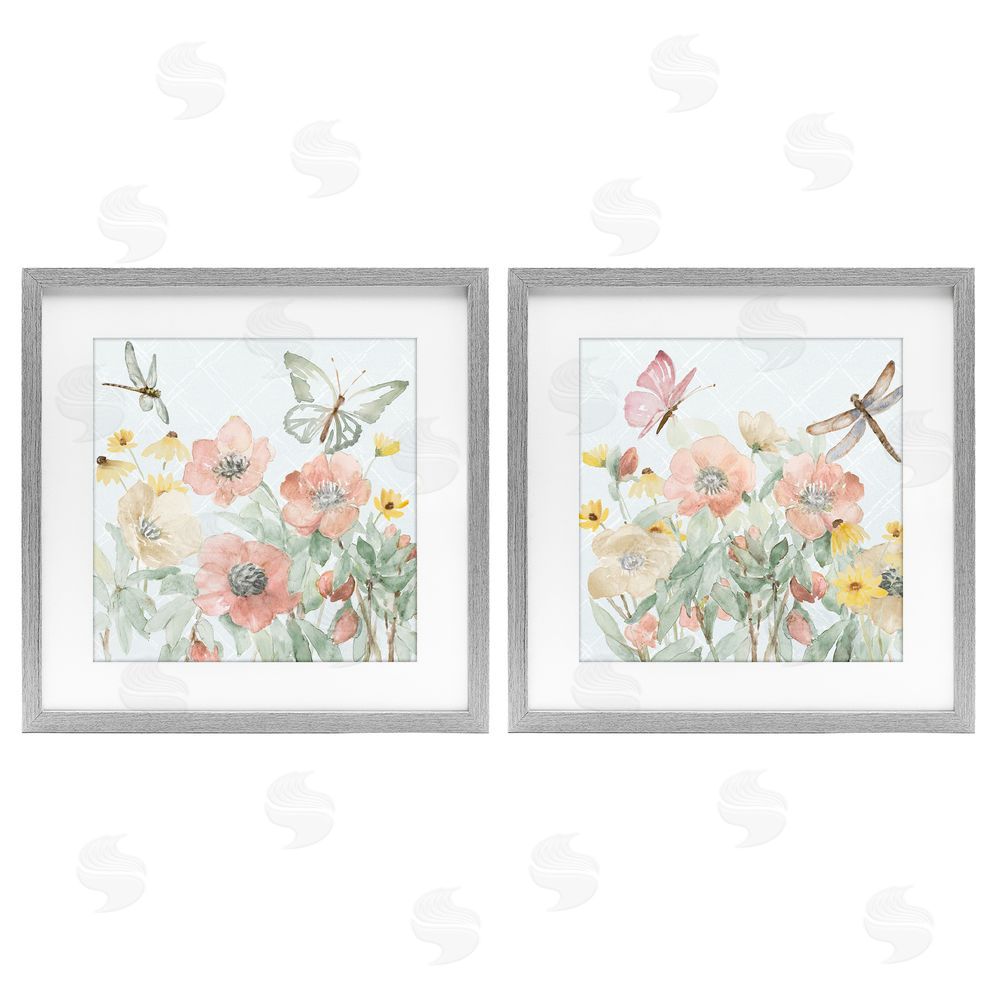 Sundance Graphics Delicate Garden Joy Gray Framed Print Under Glass Wall Art