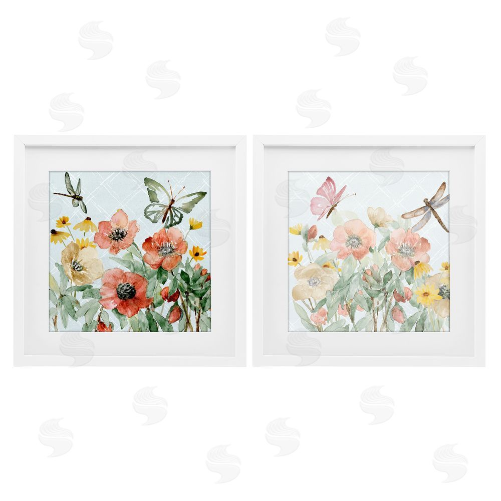 Sundance Graphics Delicate Garden Joy White Framed Print Under Glass Wall Art