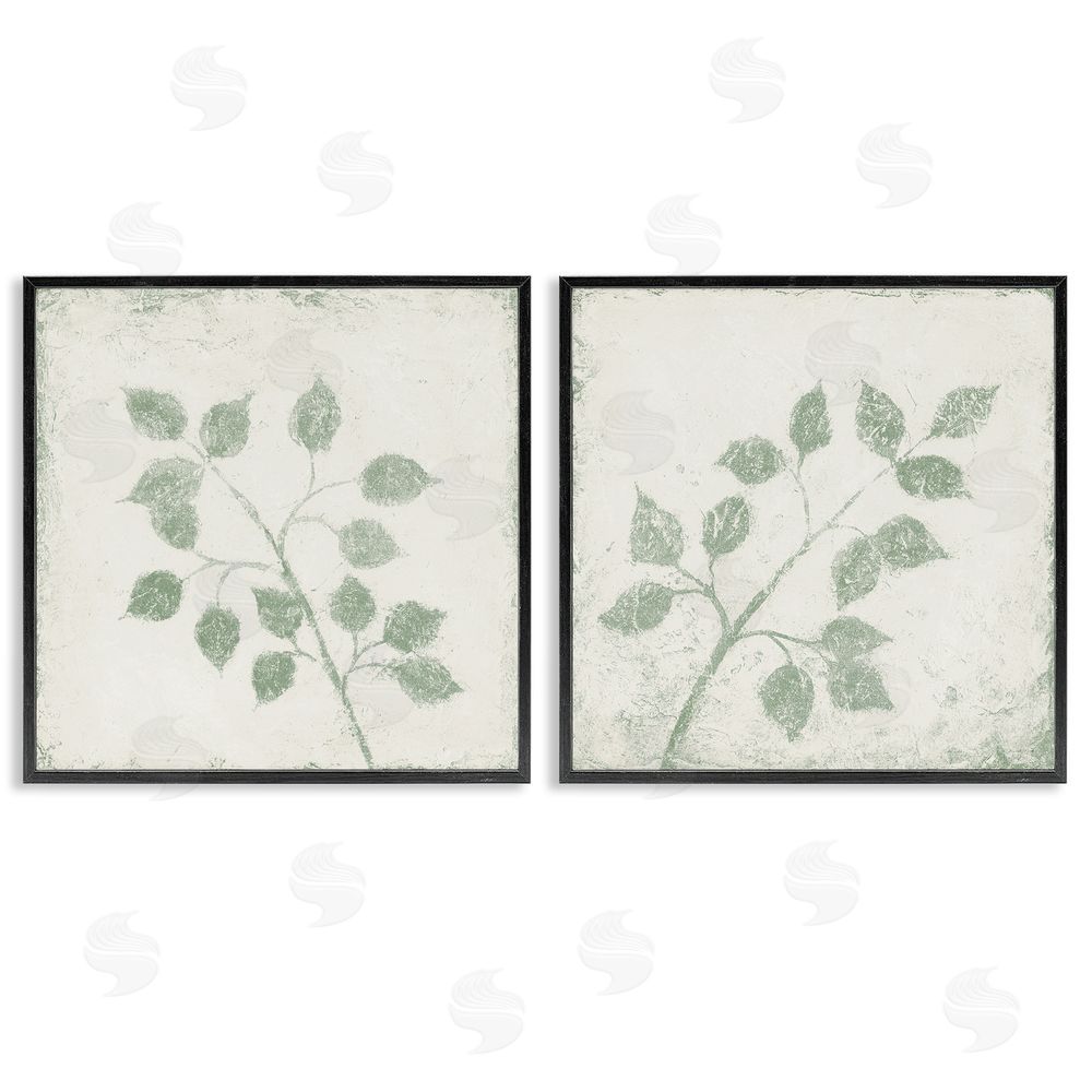 Sundance Graphics November Leaves Soft Plants Black Framed Giclee Wall Art Print