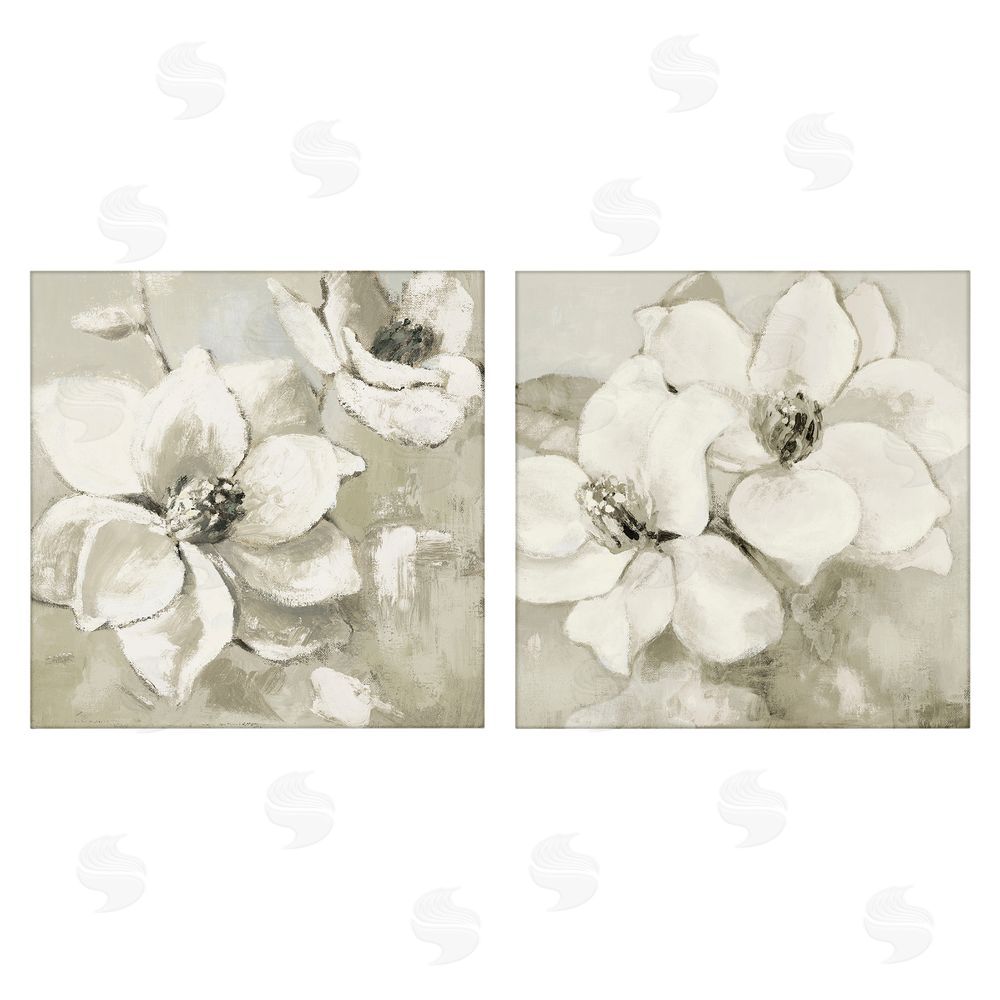 Sundance Graphics Beige Magnolias after Rain Canvas Wall Art Print
