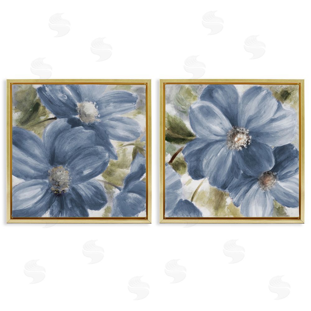 Sundance Graphics Floral Walk in Beauty Gold Floating Frame Canvas Wall Art Print