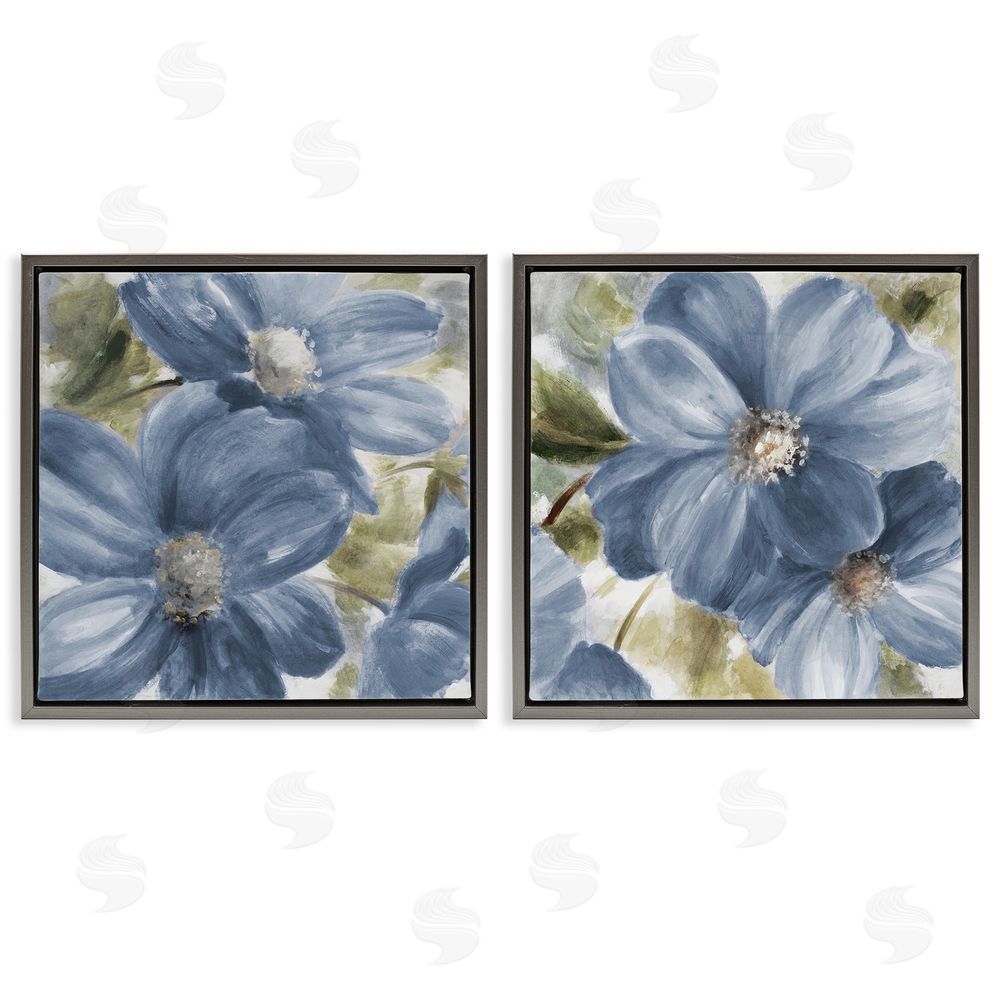 Sundance Graphics Floral Walk in Beauty Gray Floating Frame Canvas Wall Art Print