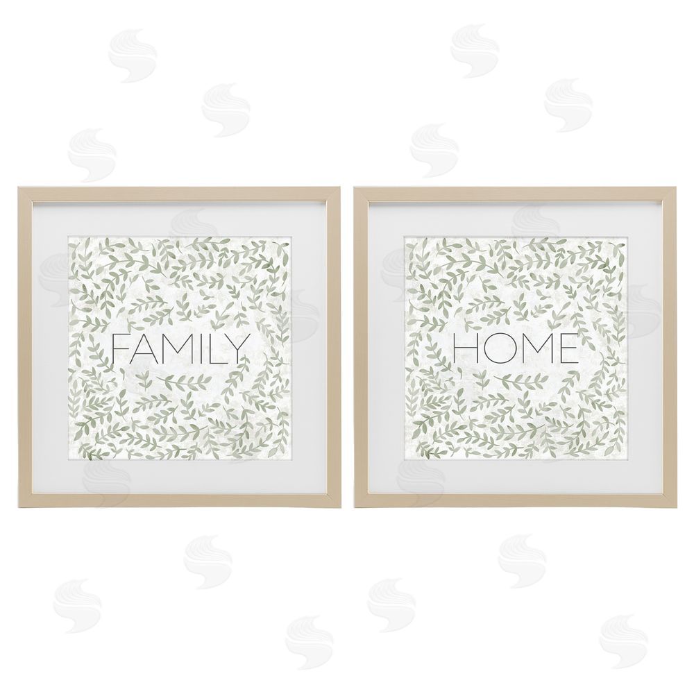 Sundance Graphics Curved Ivy Sprigs Phrases Birch Framed Print Under Glass Wall Art