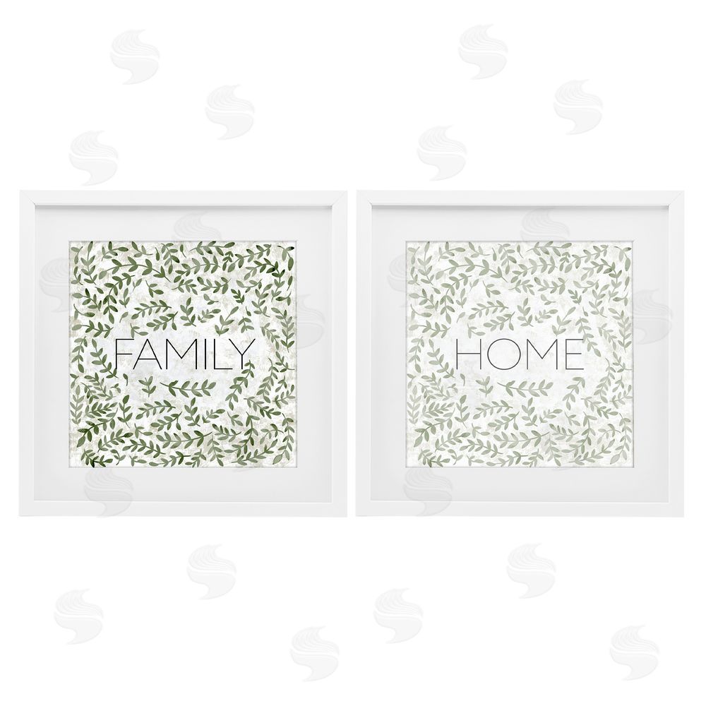Sundance Graphics Curved Ivy Sprigs Phrases White Framed Print Under Glass Wall Art