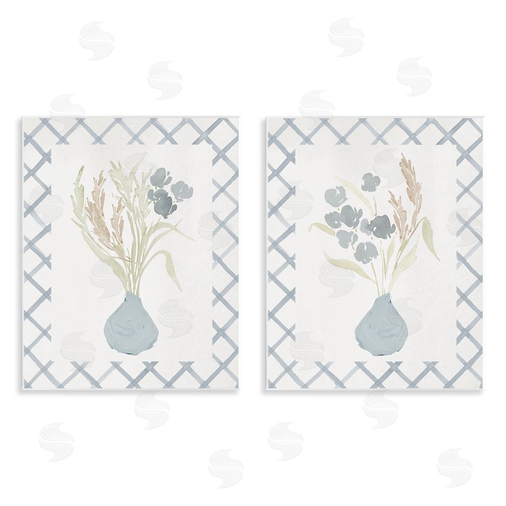 Sundance Graphics Subtle Blue Anna Bouquets Wall Plaque Printed Art