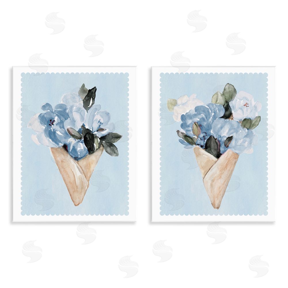 Sundance Graphics Blue Flower Gift Bouquets Wall Plaque Printed Art