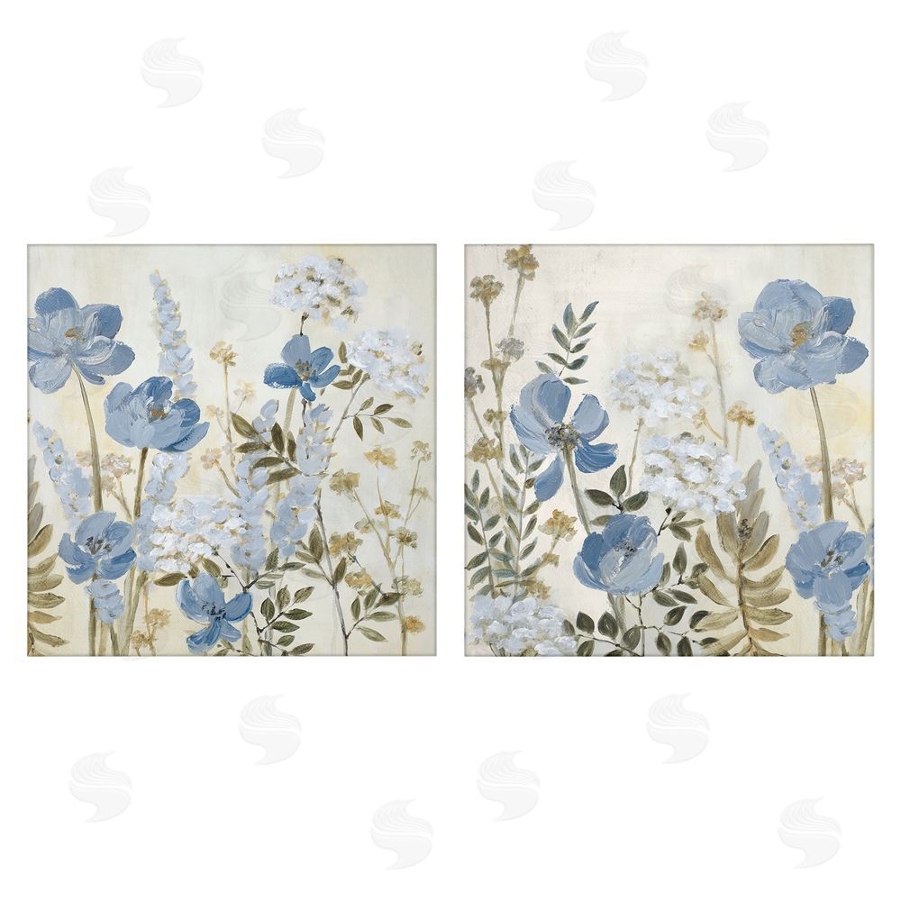 Sundance Graphics Blue Peaceful Garden Canvas Wall Art Print