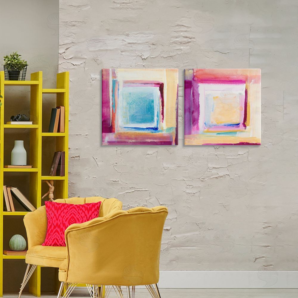 Sundance Graphics Pink & Yellow New Day Canvas Wall Art Print in Room