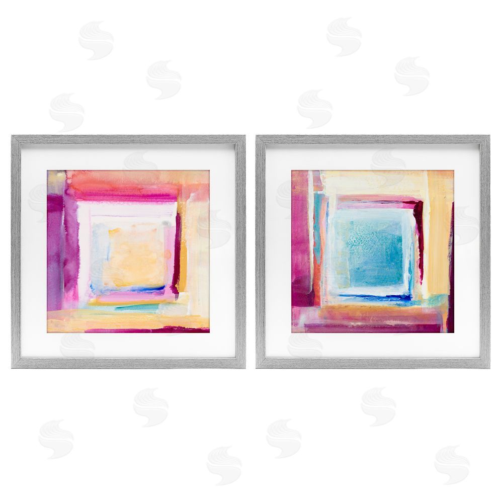 Sundance Graphics Pink & Yellow New Day Gray Framed Print Under Glass Wall Art