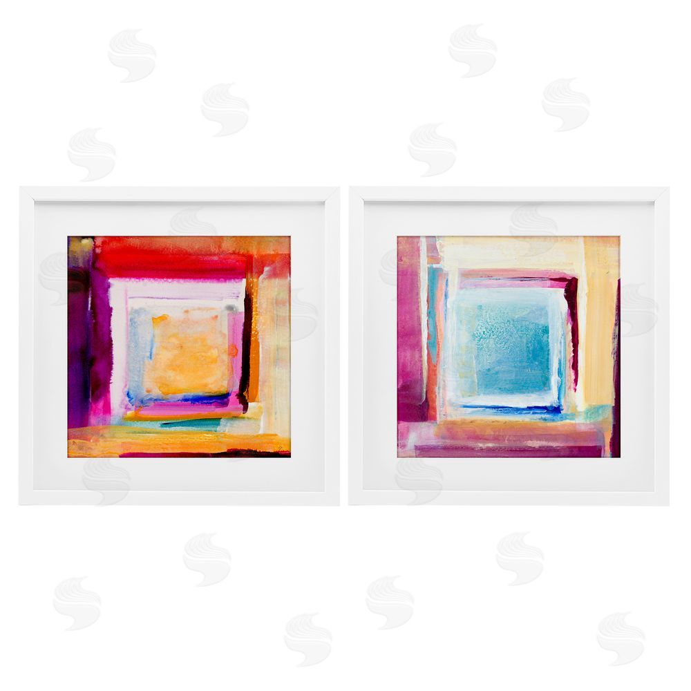 Sundance Graphics Pink & Yellow New Day White Framed Print Under Glass Wall Art