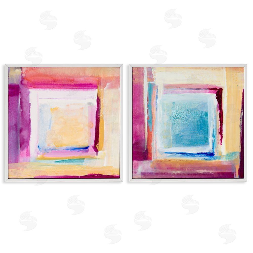 Sundance Graphics Pink & Yellow New Day White Framed Giclee Wall Art Print